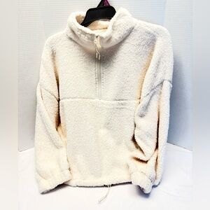 No Boundaries Womens Natural Half Zip Plush Pullover W/Pockets Size XXL (20) New